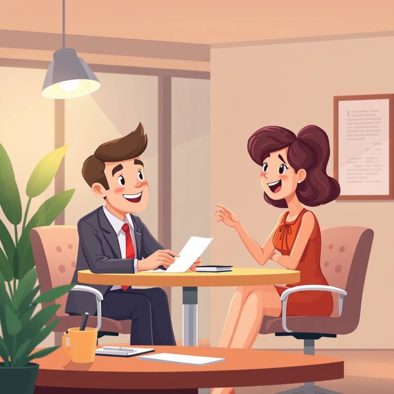 Illustratie van een succesvol sollicitatiegesprek